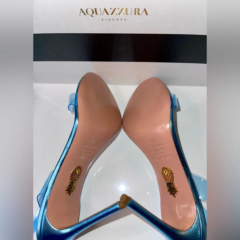 Aquazzura - So Nude PVC Slingback Sandals Ice - 37 (7) - New in Box - Picture 16 of 16